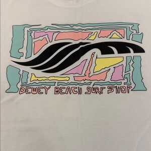 Dewey Beach DE Surf Shop White Graphic T-Shirt Unisex Size Medium